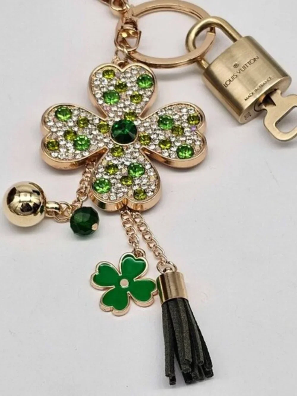 Authentic Louis Vuitton LV Gold Padlock & Key 🔒 Unbranded Flower Bag Charm